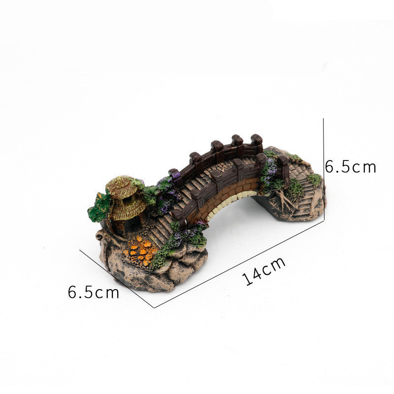 Aquarium landscape bridge