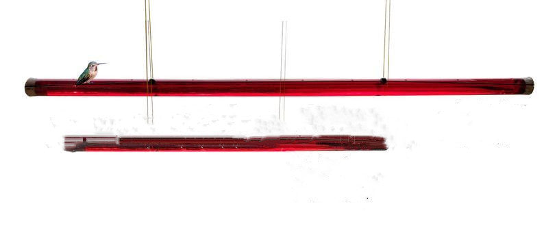 Long Tube Red Bird Feeder Hanging