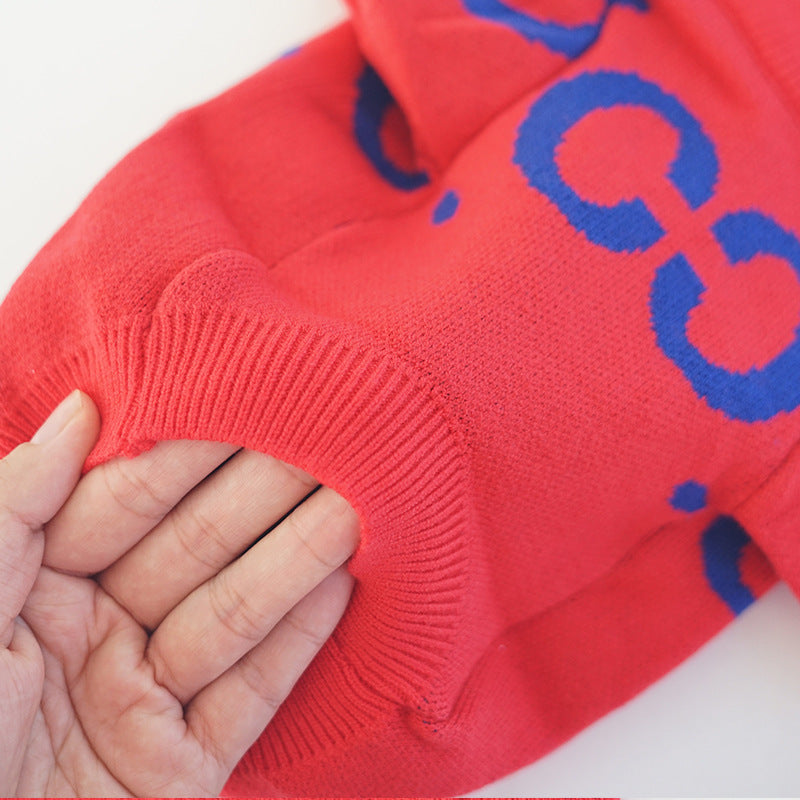 Pet Sweater Winter Thickening Red