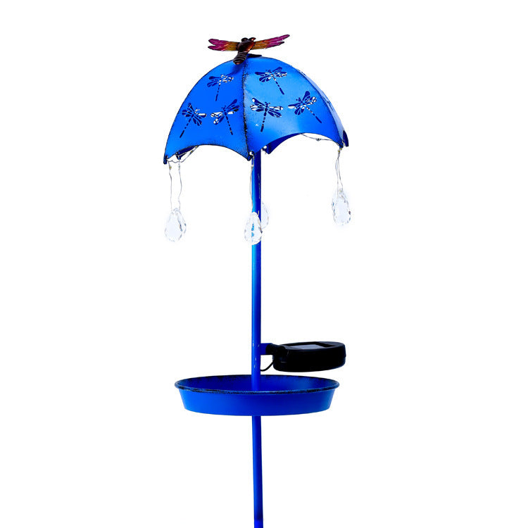 Wrought Iron Solar Bird Feeder Floor Lamp