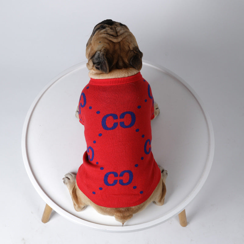 Pet Sweater Winter Thickening Red